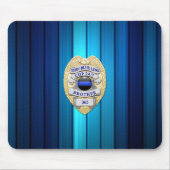 薄い青い線バッジ マウスパッド (正面)