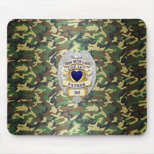 薄い青い線バッジ マウスパッド (正面)