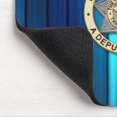 薄い青い線バッジ マウスパッド (コーナー)