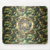 薄い青い線バッジ マウスパッド (正面)