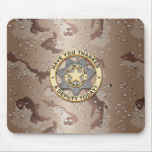 薄い青い線バッジ マウスパッド (正面)