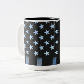 薄い青い線名マグカップ ツートーンマグカップ (正面左)