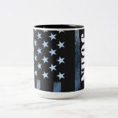 薄い青い線名マグカップ ツートーンマグカップ (中央)