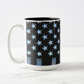 薄い青い線名マグカップ ツートーンマグカップ (左)