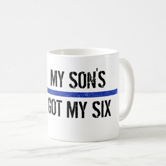 薄い青い線得、あなたの6つ、警察のママのマグ コーヒーマグカップ (正面右)
