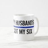 薄い青い線得、あなたの6つ、警察の妻マグ コーヒーマグカップ (正面右)