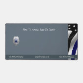 薄い青い線911バッジ デスクマット (正面)