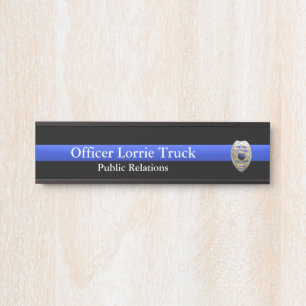 薄い青い線 – すごい Hi Res Police Officer Badge サインプレート