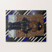 薄い青い線 ジグソーパズル (横)