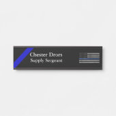 薄い青い線 – タタ動揺してー付きフラグ サインプレート (正面)