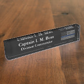 薄い青い線 – タタ動揺してー付きフラグ デスクネームプレート (側面)