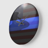 薄い青い線 – フラグ敬礼 ラージ壁時計 (傾斜)