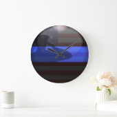 薄い青い線 – フラグ敬礼 ラージ壁時計 (ホーム)