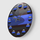 薄い青い線 – フラグ敬礼 ラージ壁時計 (傾斜)