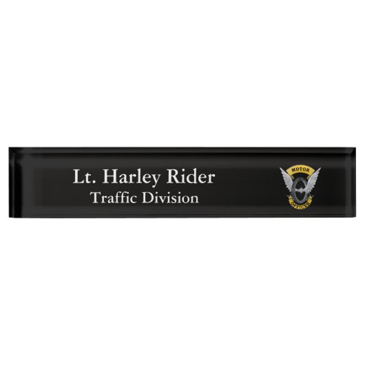 薄い青い線 – モーターオフィサー デスクネームプレート (正面)