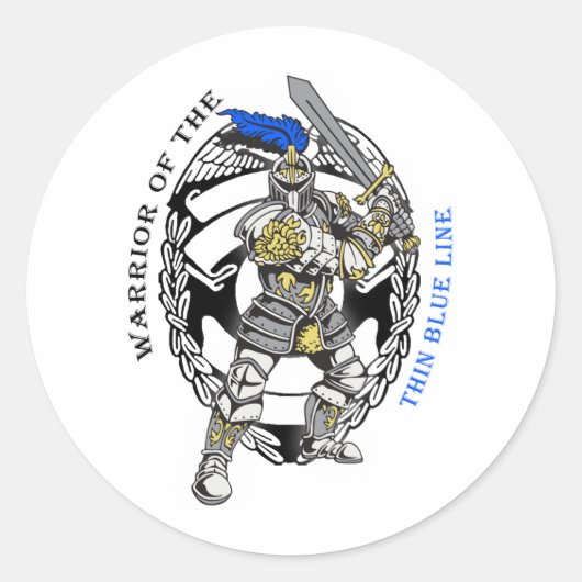 薄い青い線 ラウンドシール (正面)