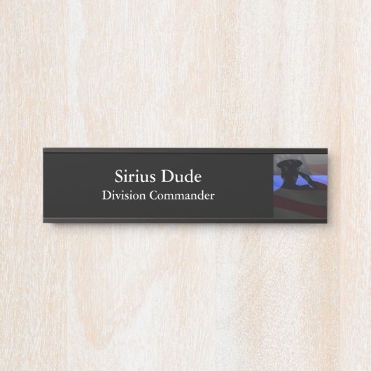 薄い青い線 – 星とストライプ国旗の敬礼 サインプレート (正面)