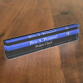 薄い青い線 – 最高星ランク デスクネームプレート (側面)