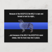 薄い青い線 羊飼いの犬は決して眠らない ポストカード (正面)