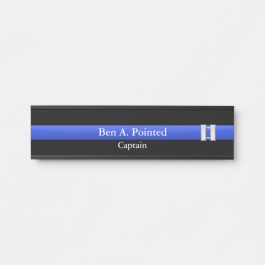 薄い青い線 – 警官階級ドアサイン サインプレート (正面)