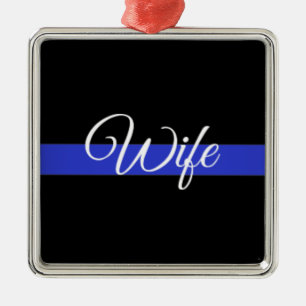 薄い青い線：警察の妻 メタルオーナメント