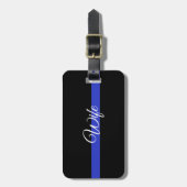 薄い青い線:警察の妻 ラゲッジタグ (正面縦)