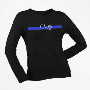 薄い青い線：警察の妻 Tシャツ