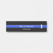 薄い青い線 – 警察中尉ランクのドアサイン サインプレート (正面)