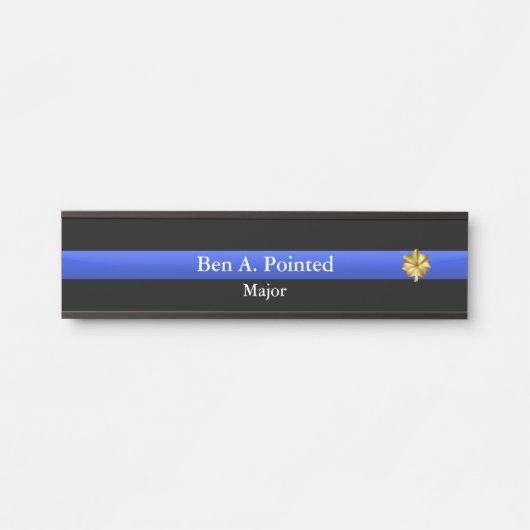 薄い青い線 – 警察専攻のランクのドアサイン サインプレート (正面)