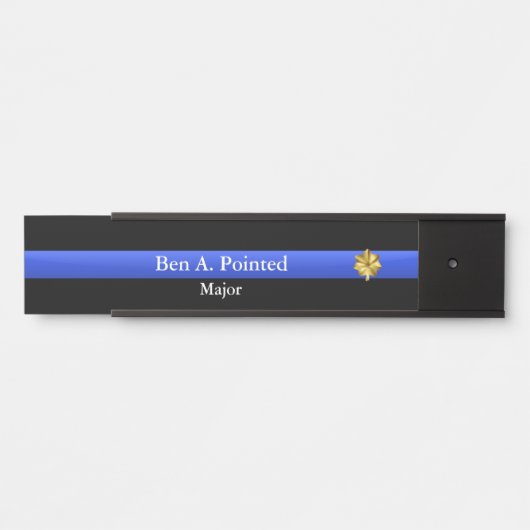 薄い青い線 – 警察専攻のランクのドアサイン サインプレート (正面)