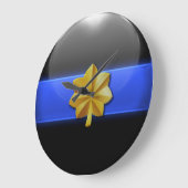 薄い青い線 – 警察専攻の記章 ラージ壁時計 (傾斜)