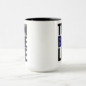 薄い青い線 警察支援 バッジ マグカップ (中央)
