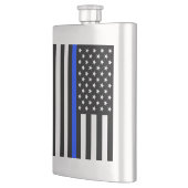 薄い青い線 警察旗 フラスク (左)