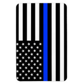 薄い青い線 警察旗 マグネット (縦)