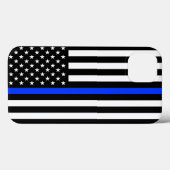 薄い青い線 警察旗 Case-Mate iPhoneケース (裏面 (横))