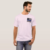 薄い青い線 警察旗 Tシャツ (正面フル)