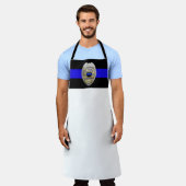 薄い青い線 – 警察退職したロングのエプロン エプロン (着用した状態)