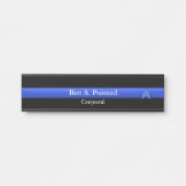 薄い青い線 – 軍曹ストライプランクのドアの看板 サインプレート (正面)