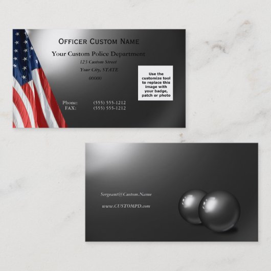 薄い青い線 – 鋼のフラグとボール 名刺 (正面/裏面)