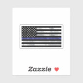 薄い青い線 – 青い – 命 – 物質 – 旗 – ステッカー シール (シート)