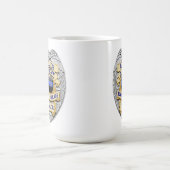 薄い青い線 – 5年実績の警察バッジ コーヒーマグカップ (中央)