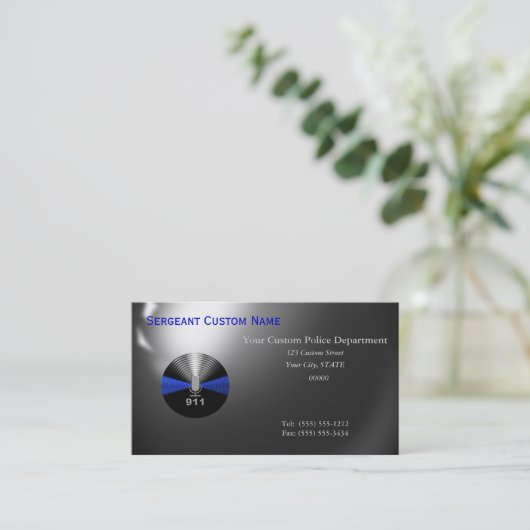 薄い青い線 – 911名刺 名刺 (スタンド正面)