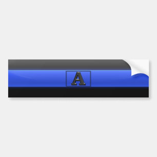薄い青い線「A」 バンパーステッカー