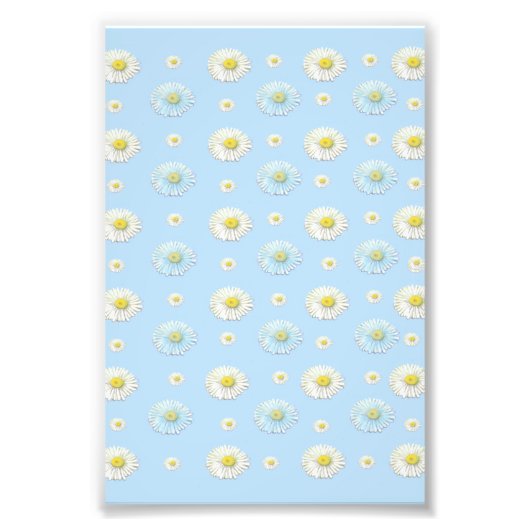 薄い青い背景にダイシーの模様 フォトプリント            (正面)