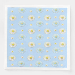 薄い青い背景に白いダリアの模様