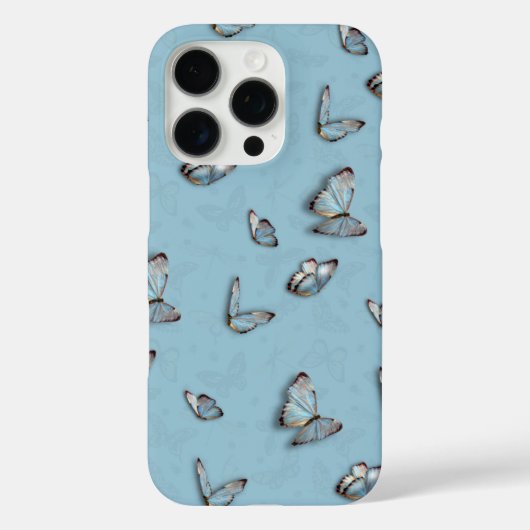 薄い青い蝶のiPhoneケース - 美しいカバー Case-Mate iPhoneケース (裏面)