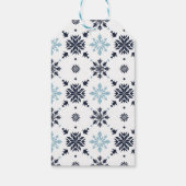 薄い青と白のスノーフレーク ギフトタグ (裏面)