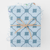 薄い青と白のタイルが混在 ラッピングペーパーシート (インサイチュ)