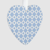 薄い青と白のダイヤモンドパターン オーナメント (正面)