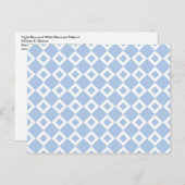 薄い青と白のダイヤモンドパターン ポストカード (正面/裏面)